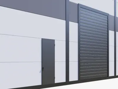 Warehouse Building Low-poly 3D model