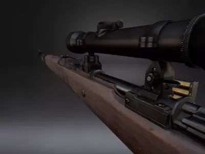 Aaa KAR98 Game Ready Pbr Vr Ar Low Poly 3D Model Free low-poly 3D model