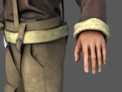 WORLD WAR II PILOT Low-poly 3D model