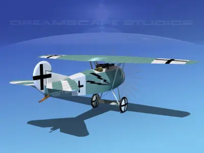 Fokker DVIII V09 3D model