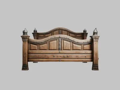 Medieval Bed Low-poly 3D model purchase
