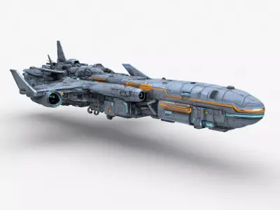 Futuristic Spacecraft High Detail 3D model