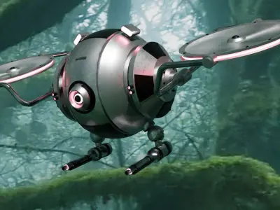 Sci-Fi  Drone Low-poly 3D model