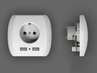 USB Wall Plug 3D model