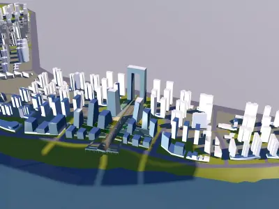 Urban highrise building building ancillary building commercial 3D model buy