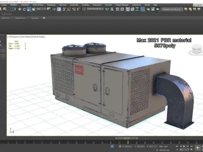 AirConditioner air conditioning unit Low-poly 3D model