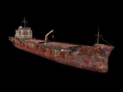 Marine cargo ship Low-poly 3D model