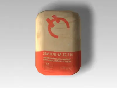 Bag 05 cement bag Low-poly 3D model
