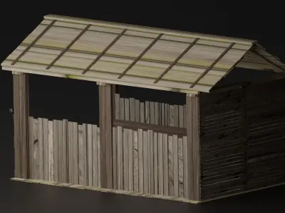Old house  Low-poly 3D model