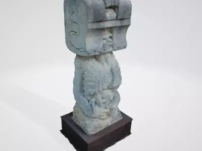 monument6 stone statue with head 3D model