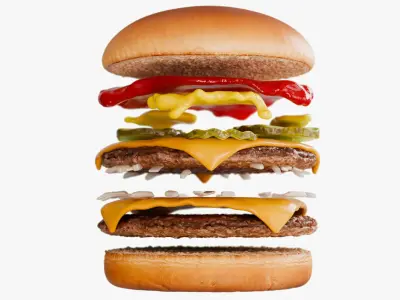 Cinematic Double Cheeseburger Burger  purchase 3D model