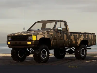 ZBL Pickup Car V2 - Unreal Engine Project Low-poly 3D model