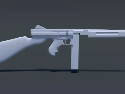 Thompson assault rifle High Poly 3D model