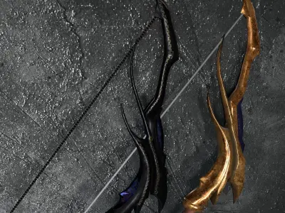 Black Bow of Fate Low-poly 3D model