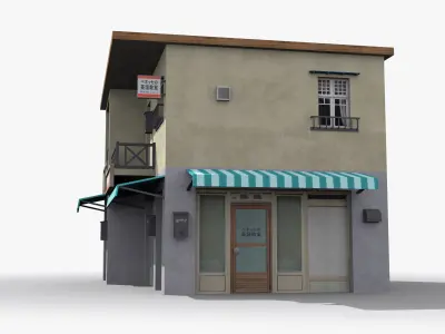 Japanese House x17 Low-poly 3D model