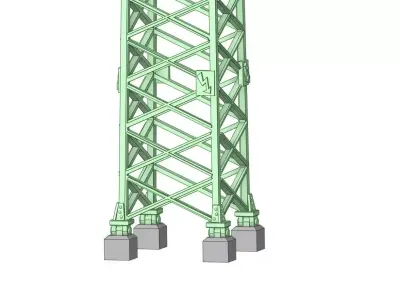 Transmision tower 3x110kV mod2 1-160 resin 3D print model