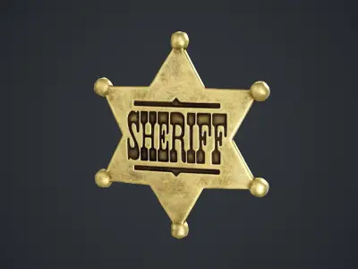 Sheriff Badge Low-poly 3D model