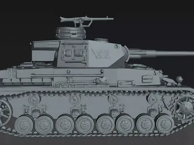 Tank Panzer IV WWII Medium Tank German  STL Model 3D print model