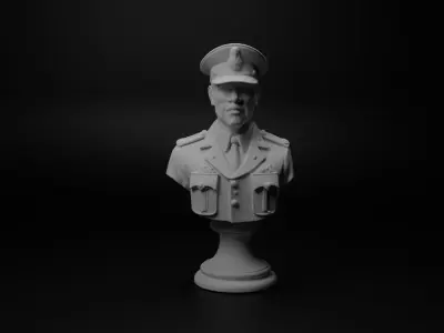 Australian ANZAC Soldier Bust Chess 3D print model get
