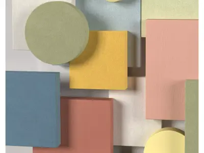 Wall Colored shapes Decoration - 30x30 - Collection - Part 4 3D model