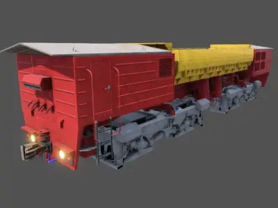 Industrial Locomotive NP1 with Motor Dupmcar Low-poly 3D model