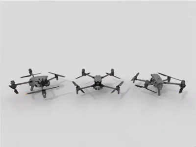 drone Low-poly 3D model 14