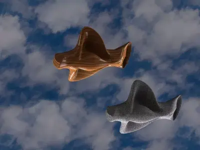 Bird piece of paper flying in sky Free 3D model
