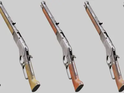 Winchester Model 1873 - Lever Action Rifle Low-poly 3D model