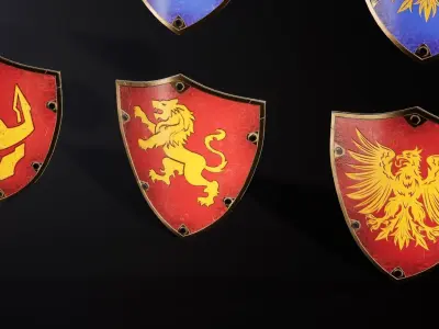 ROMAN SHIELDS PACKAGE - KITBASH - UE5 Low-poly 3D model
