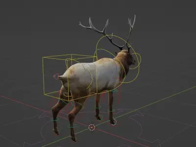 lowpoly rigged reindeer model for blender Low-poly 3D model