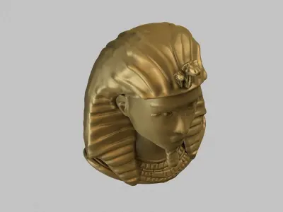 Egyptian golden bust  Low-poly 3D model
