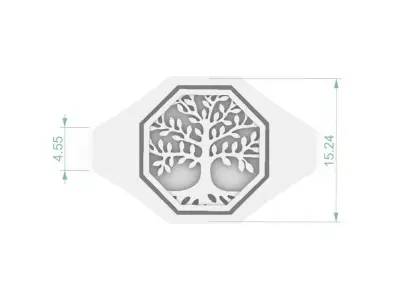 OCTAGONAL MEN RING WITH TREE OF LIFE 3D print model