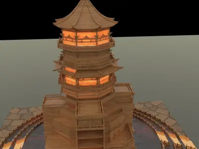 Chinese ancient building 3D model purchase