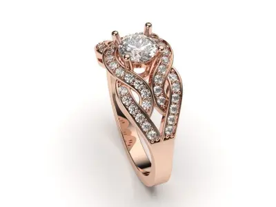 solitaire with ring sizes  8 part S24 3D print model