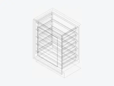 Storage Unit - Under Bench - Integral - Type 6 Low-poly 3D model