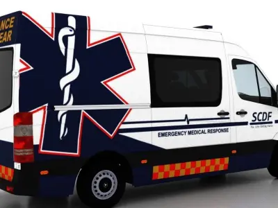 Mercedes Benz Sprinter L2H2 2009 Singapore Ambulance 2 3D model