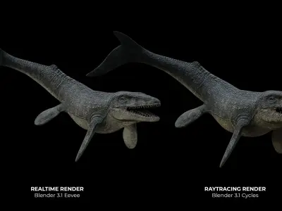 Mosasaurus Mosasaur Low-poly 3D model