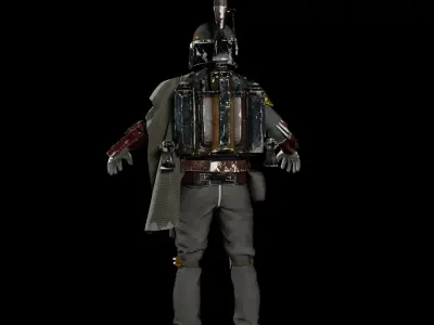 Star Wars BobaFett Realistic Armored Character 3D model