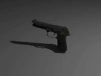 Low Poly M9 Pistol Game Ready Handgun Low-poly 3D model