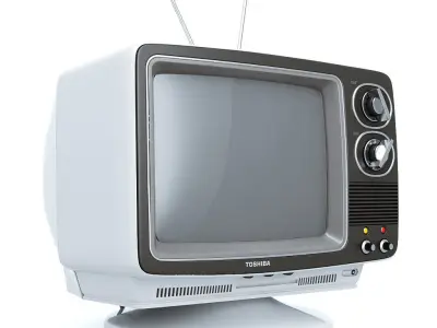 Retro Portable TV TOSHIBA Blackstripe 3D model