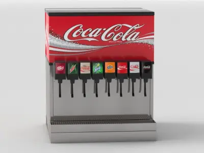 8 Flavor Counter Electric Soda Fountain System 3D model