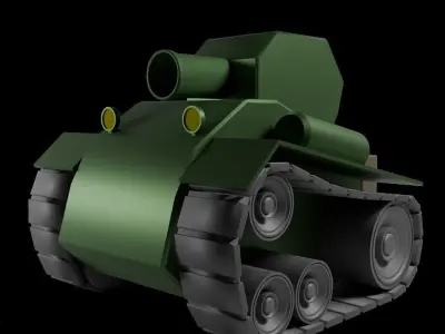 low poly tank  Free low-poly 3D model