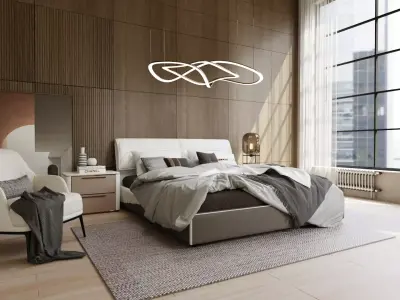 Bedroom Interior Scene Architectural Visualization Free low-poly 3D model purchase
