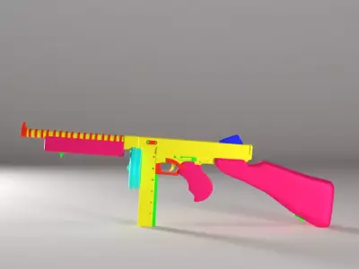 Thompson Gun Only 3D Model Without Texture and UV 3D model
