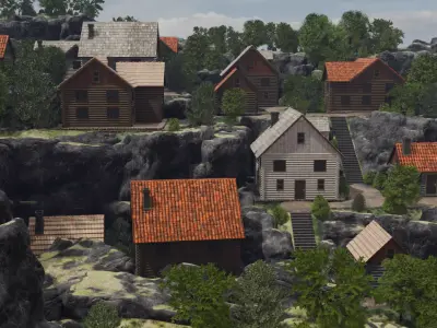 Mountain Village 3D model 5