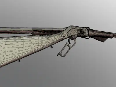 Winchester shotgun Low-poly 3D model