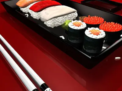 sushi plate 3D model purchase