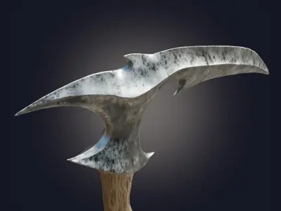 Stylized Scythe Weapon PBR low poly game ready Low-poly 3D model