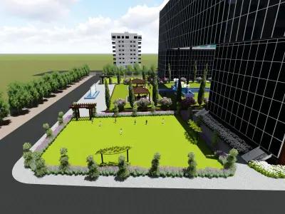 3d model of hotel all sources file revit sketchup  3D model