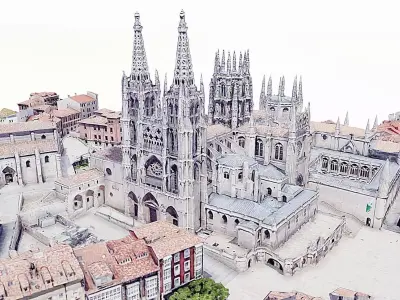 Cathedral of Burgos Low-poly 3D model
